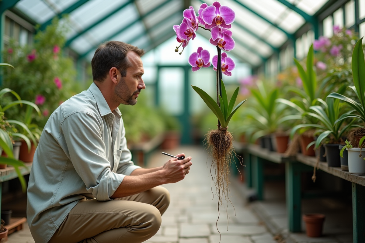 Chercheur étudiant les racines d