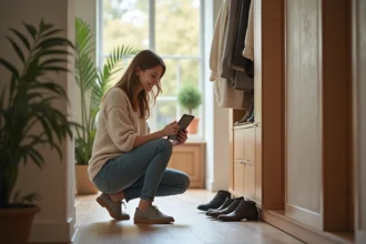 Rangement à chaussures moderne et pratique dans un intérieur stylé