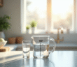 Verre doseur avec 100 cl dans une cuisine moderne